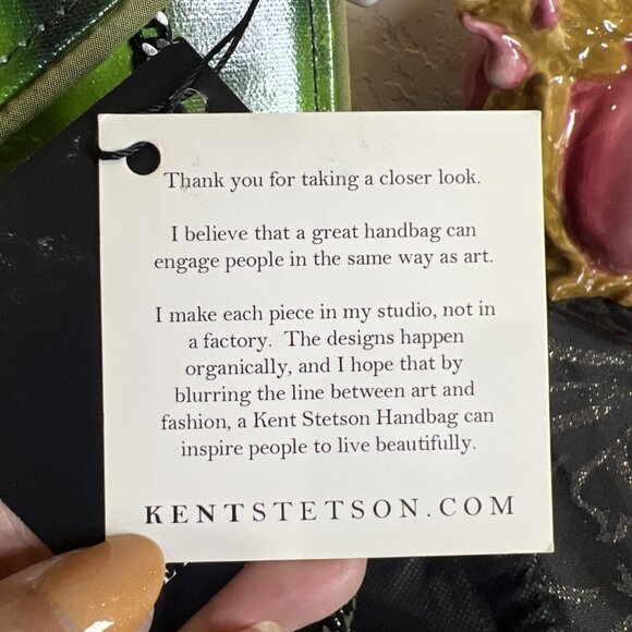 Kent Stetson Envelope Purse Chain Crossbody Clutch Handbag Margarita Glass Slim - Picture 4 of 8